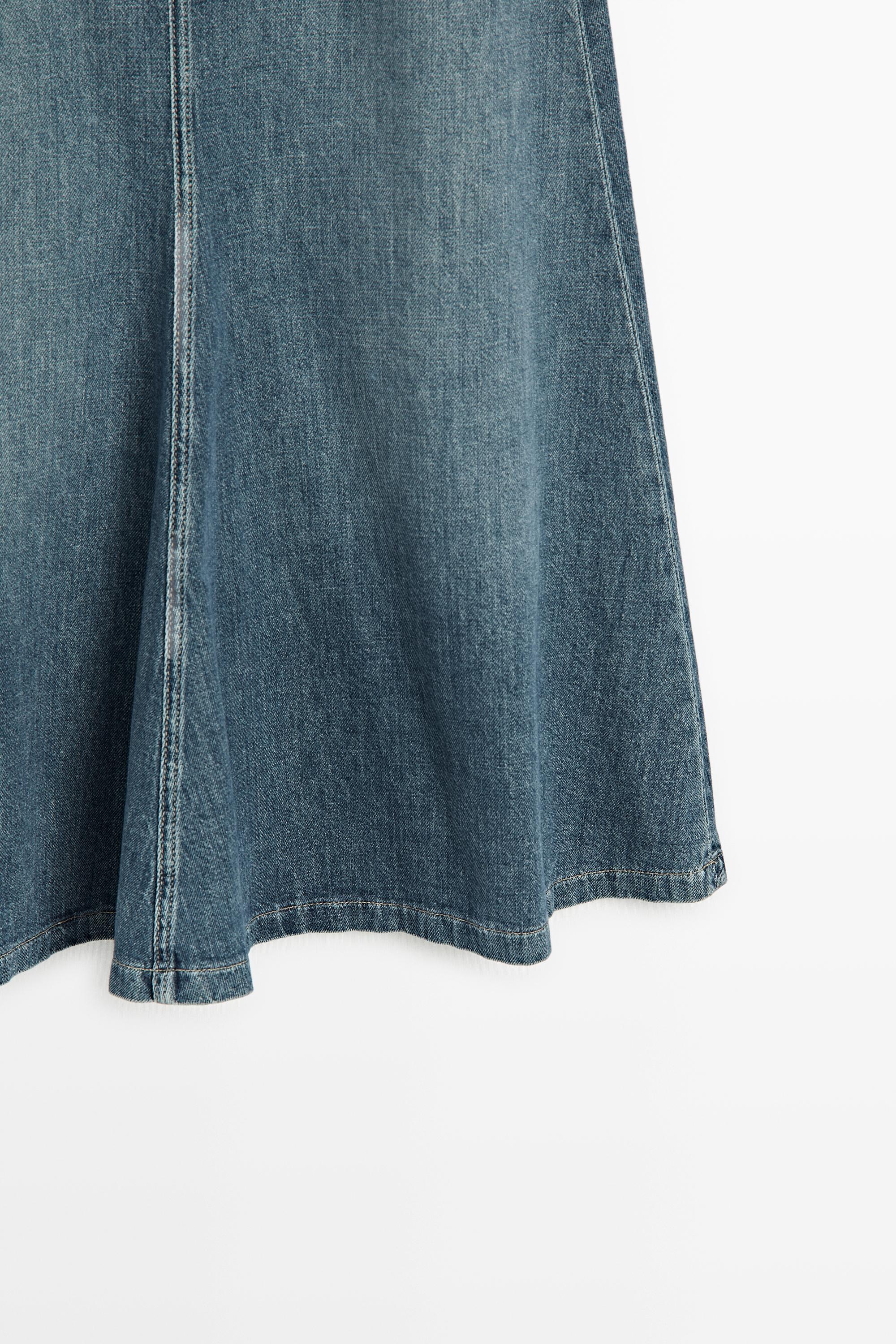 Jupe midi flare en jean